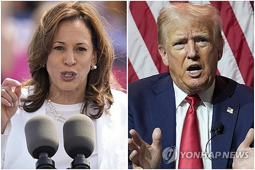 카멀라 해리스(왼쪽) 부통령과 도널드 트럼프 전 대통령. [AP=연합뉴스]